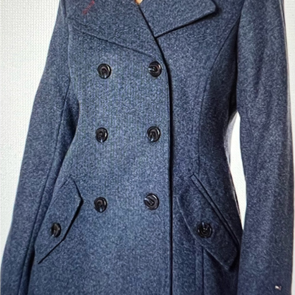 Authentic Tommie Hilfiger hunter Green Peacoat!